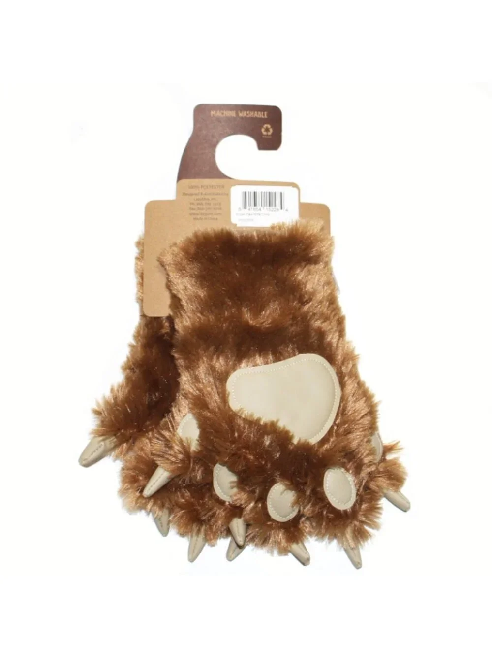 Lazy One Animal Paw Mittens Child One Size Soft Fur Unisex
